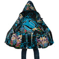 Cronulla-Sutherland Sharks Cloak Tropical Island Floral Pattern With Black And Blue Accents