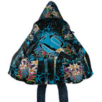 Cronulla-Sutherland Sharks Cloak Tropical Island Floral Pattern With Black And Blue Accents