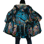 Cronulla-Sutherland Sharks Cloak Tropical Island Floral Pattern With Black And Blue Accents