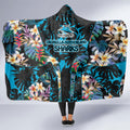 Cronulla-Sutherland Sharks Hooded Blanket Tropical Island Floral Pattern With Black And Blue Accents