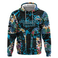 Cronulla-Sutherland Sharks Hoodie Tropical Island Floral Pattern With Black And Blue Accents