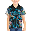Cronulla-Sutherland Sharks Kid Hawaiian Shirt Tropical Island Floral Pattern With Black And Blue Accents