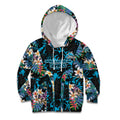 Cronulla-Sutherland Sharks Kid Hoodie Tropical Island Floral Pattern With Black And Blue Accents