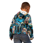 Cronulla-Sutherland Sharks Kid Hoodie Tropical Island Floral Pattern With Black And Blue Accents