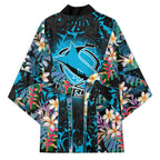 Cronulla-Sutherland Sharks Kimono Tropical Island Floral Pattern With Black And Blue Accents