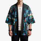 Cronulla-Sutherland Sharks Kimono Tropical Island Floral Pattern With Black And Blue Accents