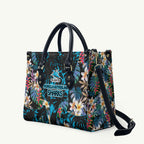 Cronulla-Sutherland Sharks Leather Bag Tropical Island Floral Pattern With Black And Blue Accents