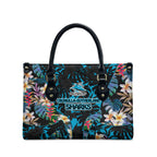Cronulla-Sutherland Sharks Leather Bag Tropical Island Floral Pattern With Black And Blue Accents