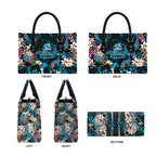 Cronulla-Sutherland Sharks Leather Bag Tropical Island Floral Pattern With Black And Blue Accents