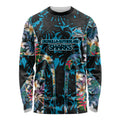 Cronulla-Sutherland Sharks Long Sleeve Shirt Tropical Island Floral Pattern With Black And Blue Accents