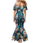 Cronulla-Sutherland Sharks Mermaid Dress Tropical Island Floral Pattern With Black And Blue Accents