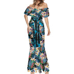 Cronulla-Sutherland Sharks Mermaid Dress Tropical Island Floral Pattern With Black And Blue Accents