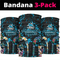 Cronulla-Sutherland Sharks Neck Gaiter Tropical Island Floral Pattern With Black And Blue Accents