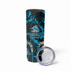 Cronulla-Sutherland Sharks Skinny Tumbler Tropical Island Floral Pattern With Black And Blue Accents