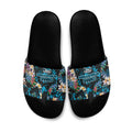 Cronulla-Sutherland Sharks Slide Sandals Tropical Island Floral Pattern With Black And Blue Accents