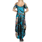 Cronulla-Sutherland Sharks Summer Maxi Dress Tropical Island Floral Pattern With Black And Blue Accents