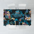 Cronulla-Sutherland Sharks Tablecloth Tropical Island Floral Pattern With Black And Blue Accents