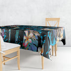 Cronulla-Sutherland Sharks Tablecloth Tropical Island Floral Pattern With Black And Blue Accents