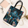 Cronulla-Sutherland Sharks Tote Bag Tropical Island Floral Pattern With Black And Blue Accents
