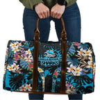 Cronulla-Sutherland Sharks Travel Bag Tropical Island Floral Pattern With Black And Blue Accents