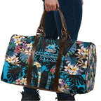 Cronulla-Sutherland Sharks Travel Bag Tropical Island Floral Pattern With Black And Blue Accents