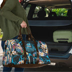 Cronulla-Sutherland Sharks Travel Bag Tropical Island Floral Pattern With Black And Blue Accents
