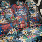 Newcastle Knights Back Car Seat Cover Tropical Hibiscus Floral Pattern With Blue And Red Accents