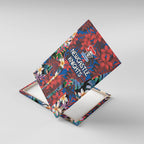 Newcastle Knights Canvas Wall Art Tropical Hibiscus Floral Pattern With Blue And Red Accents