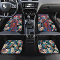 Newcastle Knights Car Mats Tropical Hibiscus Floral Pattern With Blue And Red Accents