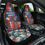 Newcastle Knights Car Seat Cover Tropical Hibiscus Floral Pattern With Blue And Red Accents