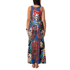 Newcastle Knights Family Matching Tank Maxi Dress and Hawaiian Shirt Tropical Hibiscus Floral Pattern With Blue And Red Accents