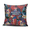 Newcastle Knights Pillow Cover Tropical Hibiscus Floral Pattern With Blue And Red Accents