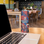 Newcastle Knights Skinny Tumbler Tropical Hibiscus Floral Pattern With Blue And Red Accents