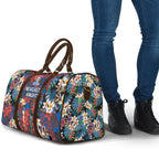 Newcastle Knights Travel Bag Tropical Hibiscus Floral Pattern With Blue And Red Accents