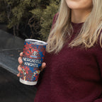 Newcastle Knights Tumbler Cup Tropical Hibiscus Floral Pattern With Blue And Red Accents