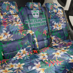 New Zealand Warriors Back Car Seat Cover Tropical Polynesian Floral Pattern With Green And Blue Accents