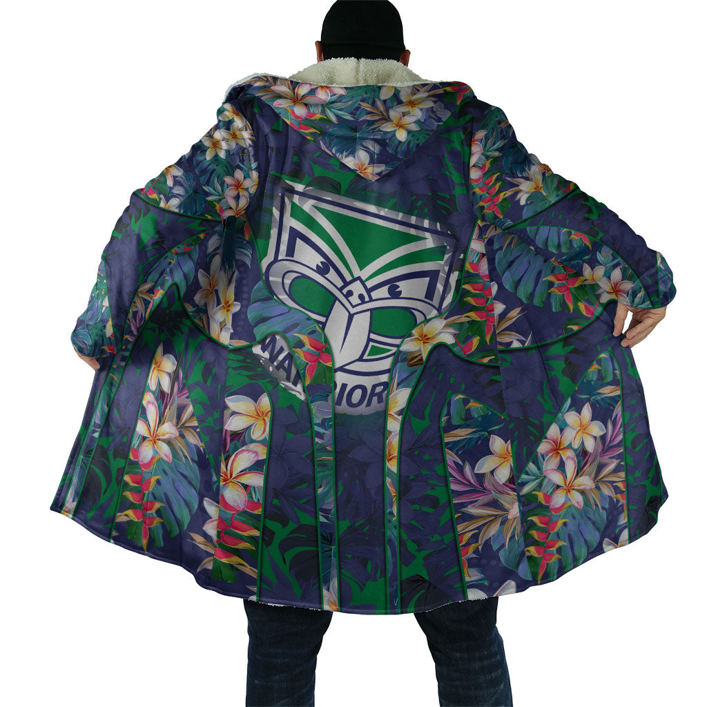 New Zealand Warriors Cloak Tropical Polynesian Floral Pattern With Green And Blue Accents