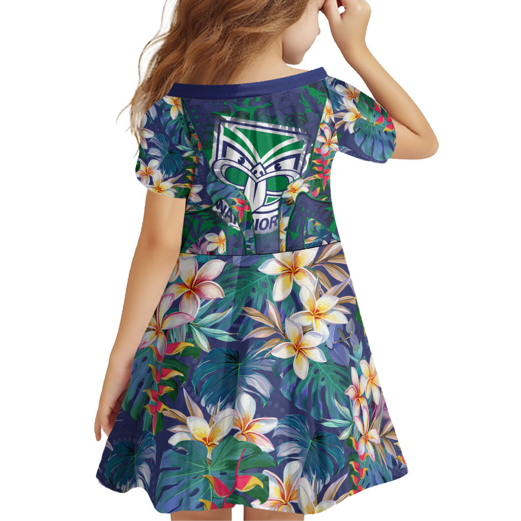 New Zealand Warriors Family Matching Summer Maxi Dress and Hawaiian Shirt Tropical Polynesian Floral Pattern With Green And Blue Accents