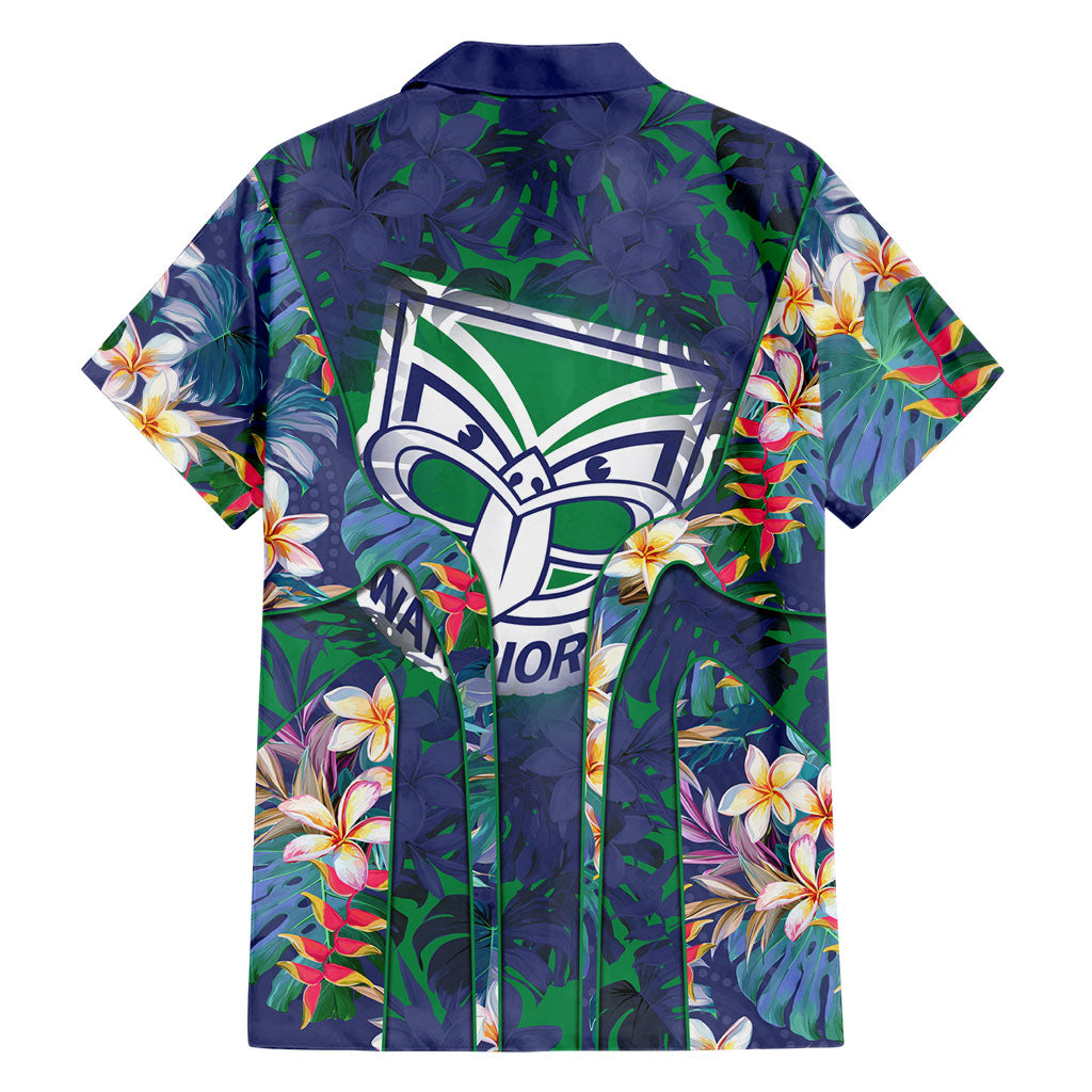 New Zealand Warriors Family Matching Summer Maxi Dress and Hawaiian Shirt Tropical Polynesian Floral Pattern With Green And Blue Accents