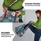 New Zealand Warriors Grocery Bag Tropical Polynesian Floral Pattern With Green And Blue Accents