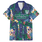 New Zealand Warriors Hawaiian Shirt Tropical Polynesian Floral Pattern With Green And Blue Accents