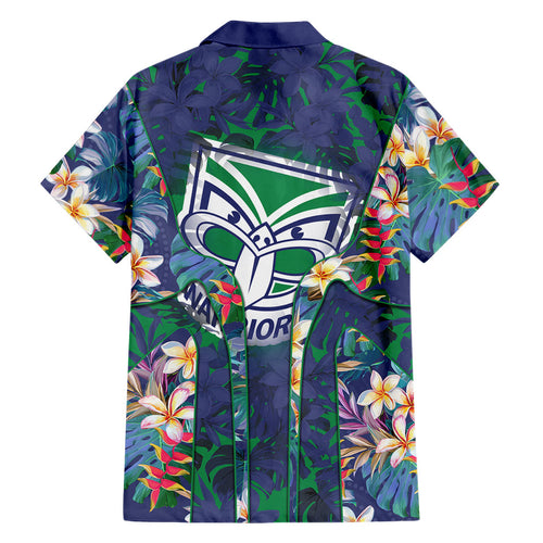 New Zealand Warriors Hawaiian Shirt Tropical Polynesian Floral Pattern With Green And Blue Accents