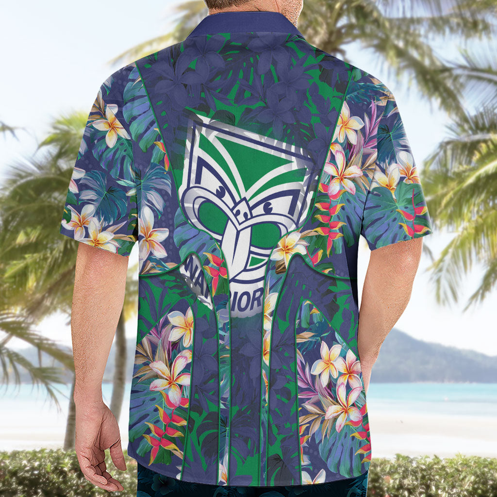 New Zealand Warriors Hawaiian Shirt Tropical Polynesian Floral Pattern With Green And Blue Accents