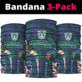 New Zealand Warriors Neck Gaiter Tropical Polynesian Floral Pattern With Green And Blue Accents
