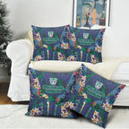 New Zealand Warriors Pillow Cover Tropical Polynesian Floral Pattern With Green And Blue Accents