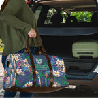 New Zealand Warriors Travel Bag Tropical Polynesian Floral Pattern With Green And Blue Accents