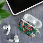 South Sydney Rabbitohs AirPods Case Tropical Hibiscus Floral Pattern With Green And Red Accents
