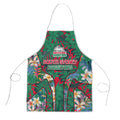 South Sydney Rabbitohs Apron Tropical Hibiscus Floral Pattern With Green And Red Accents