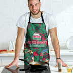 South Sydney Rabbitohs Apron Tropical Hibiscus Floral Pattern With Green And Red Accents