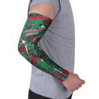 South Sydney Rabbitohs Arm Sleeves Tropical Hibiscus Floral Pattern With Green And Red Accents